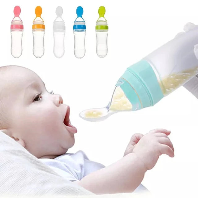 Dispensador / mamadera silicona con cuchara