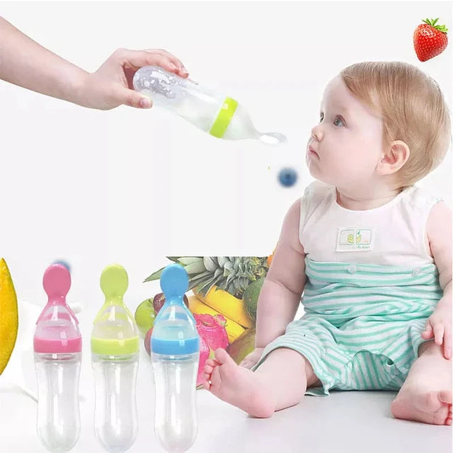 Dispensador / mamadera silicona con cuchara